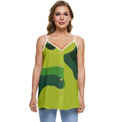 Abstract Pattern Geometric Backgrounds   Casual Spaghetti Strap Chiffon Top