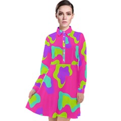 Abstract Pattern Geometric Backgrounds   Long Sleeve Chiffon Shirt Dress by Eskimos