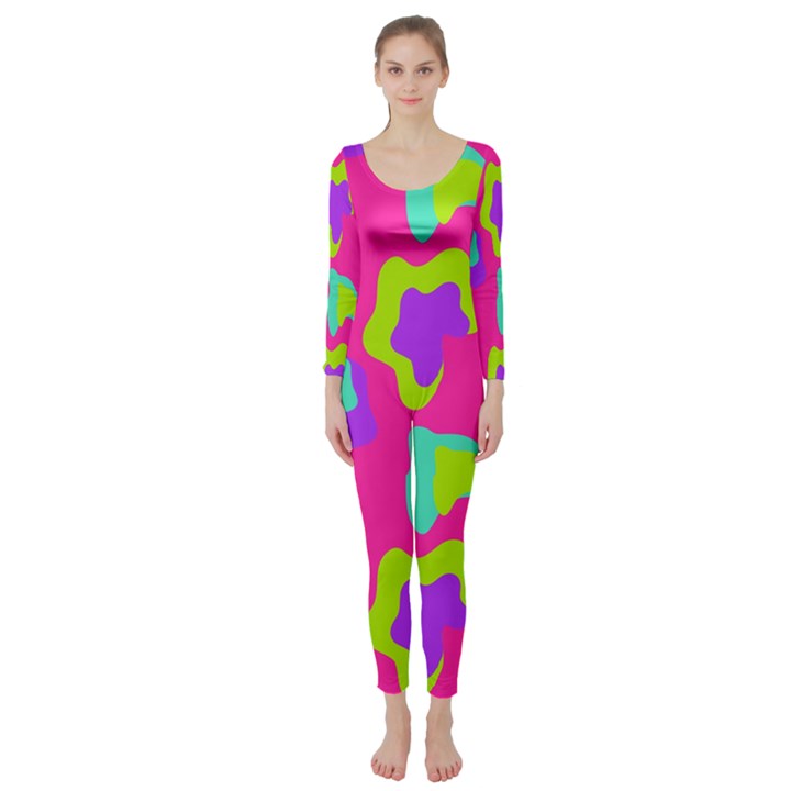 Abstract pattern geometric backgrounds   Long Sleeve Catsuit