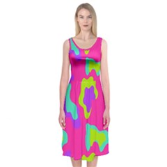 Abstract Pattern Geometric Backgrounds   Midi Sleeveless Dress by Eskimos