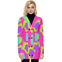 Abstract Pattern Geometric Backgrounds   Button Up Hooded Coat 