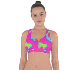 Abstract Pattern Geometric Backgrounds   Cross String Back Sports Bra by Eskimos