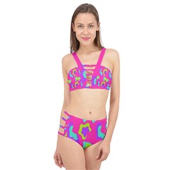 Abstract Pattern Geometric Backgrounds   Cage Up Bikini Set by Eskimos