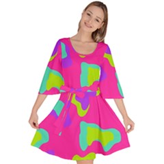 Abstract Pattern Geometric Backgrounds   Velour Kimono Dress by Eskimos