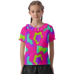 Abstract Pattern Geometric Backgrounds   Kids  Frill Chiffon Blouse