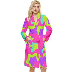 Abstract Pattern Geometric Backgrounds   Long Sleeve Velour Robe