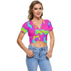 Abstract Pattern Geometric Backgrounds   Short Sleeve Foldover Tee