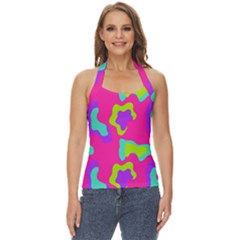 Abstract Pattern Geometric Backgrounds   Basic Halter Top