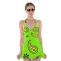 Floral pattern paisley style Paisley print  Doodle background Halter Dress Swimsuit  View1