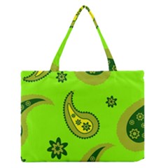 Floral Pattern Paisley Style Paisley Print  Doodle Background Zipper Medium Tote Bag by Eskimos