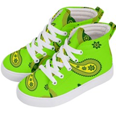 Floral Pattern Paisley Style Paisley Print  Doodle Background Kids  Hi-top Skate Sneakers by Eskimos