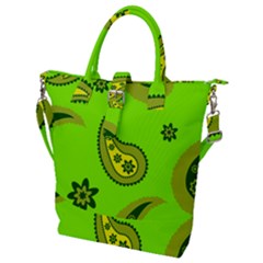 Floral Pattern Paisley Style Paisley Print  Doodle Background Buckle Top Tote Bag by Eskimos