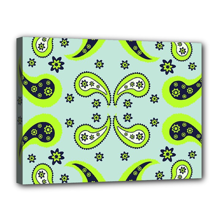 Floral pattern paisley style  Canvas 16  x 12  (Stretched)