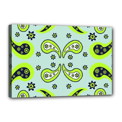 Floral Pattern Paisley Style  Canvas 18  X 12  (stretched) by Eskimos