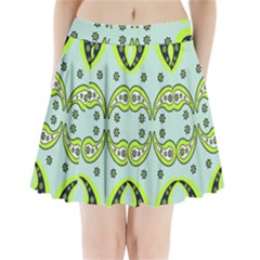 Floral Pattern Paisley Style  Pleated Mini Skirt by Eskimos