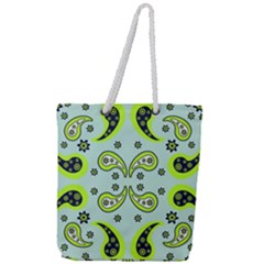 Floral Pattern Paisley Style  Full Print Rope Handle Tote (large) by Eskimos