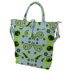 Floral Pattern Paisley Style  Buckle Top Tote Bag by Eskimos