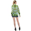 Floral pattern paisley style  High Neck Long Sleeve Chiffon Top View2