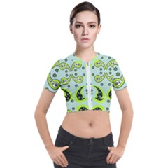 Floral Pattern Paisley Style  Short Sleeve Cropped Jacket by Eskimos