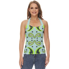 Floral Pattern Paisley Style  Basic Halter Top