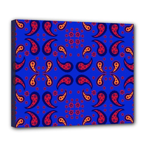 Floral Pattern Paisley Style  Deluxe Canvas 24  X 20  (stretched) by Eskimos