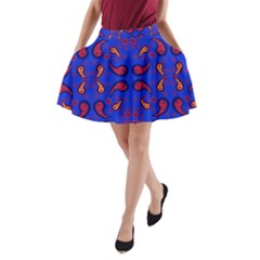 Floral Pattern Paisley Style  A-line Pocket Skirt by Eskimos