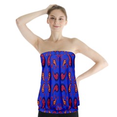 Floral Pattern Paisley Style  Strapless Top by Eskimos