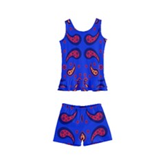 Floral Pattern Paisley Style  Kids  Boyleg Swimsuit by Eskimos