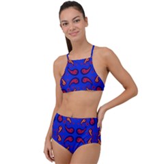 Floral Pattern Paisley Style  High Waist Tankini Set by Eskimos