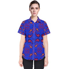 Floral Pattern Paisley Style  Women s Short Sleeve Shirt