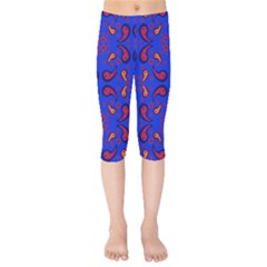 Floral Pattern Paisley Style  Kids  Capri Leggings  by Eskimos