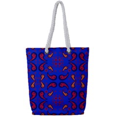 Floral Pattern Paisley Style  Full Print Rope Handle Tote (small) by Eskimos