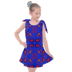 Floral Pattern Paisley Style  Kids  Tie Up Tunic Dress by Eskimos