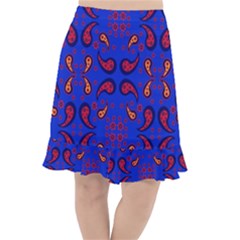 Floral Pattern Paisley Style  Fishtail Chiffon Skirt by Eskimos