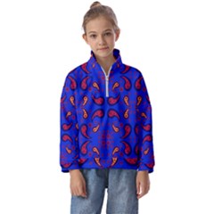 Floral Pattern Paisley Style  Kids  Half Zip Hoodie