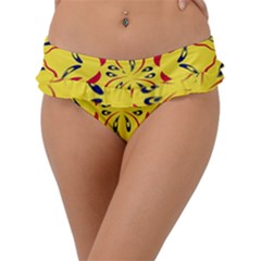 Floral Folk Damask Pattern  Frill Bikini Bottom by Eskimos