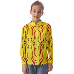 Floral Folk Damask Pattern  Kids  Long Sleeve Shirt by Eskimos