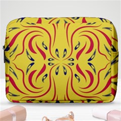 Floral Folk Damask Pattern  Make Up Pouch (large) by Eskimos