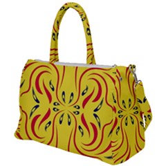 Floral Folk Damask Pattern  Duffel Travel Bag by Eskimos