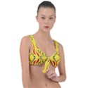 Floral folk damask pattern  Front Tie Bikini Top View1