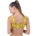 Floral folk damask pattern  Front Tie Bikini Top View2