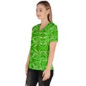 Floral folk damask pattern  Women s V-Neck Scrub Top View2