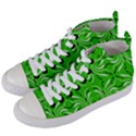 Floral folk damask pattern  Women s Mid-Top Canvas Sneakers View2