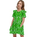 Floral folk damask pattern  Kids  Frilly Sleeves Pocket Dress View3