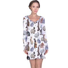 Funny Bunny Long Sleeve Nightdress by SychEva