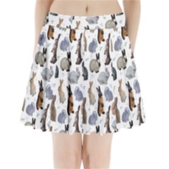 Funny Bunny Pleated Mini Skirt by SychEva