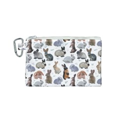 Funny Bunny Canvas Cosmetic Bag (small) by SychEva