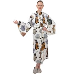 Funny Bunny Maxi Velour Kimono by SychEva