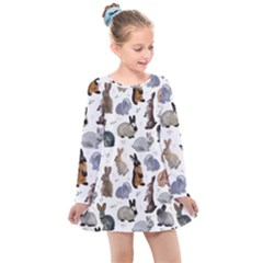 Funny Bunny Kids  Long Sleeve Dress by SychEva