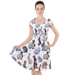 Funny Bunny Cap Sleeve Midi Dress by SychEva